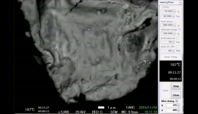 【図4】SEM観察結果(反射電子像)_はんだの共晶組織の形成過程(動画)
